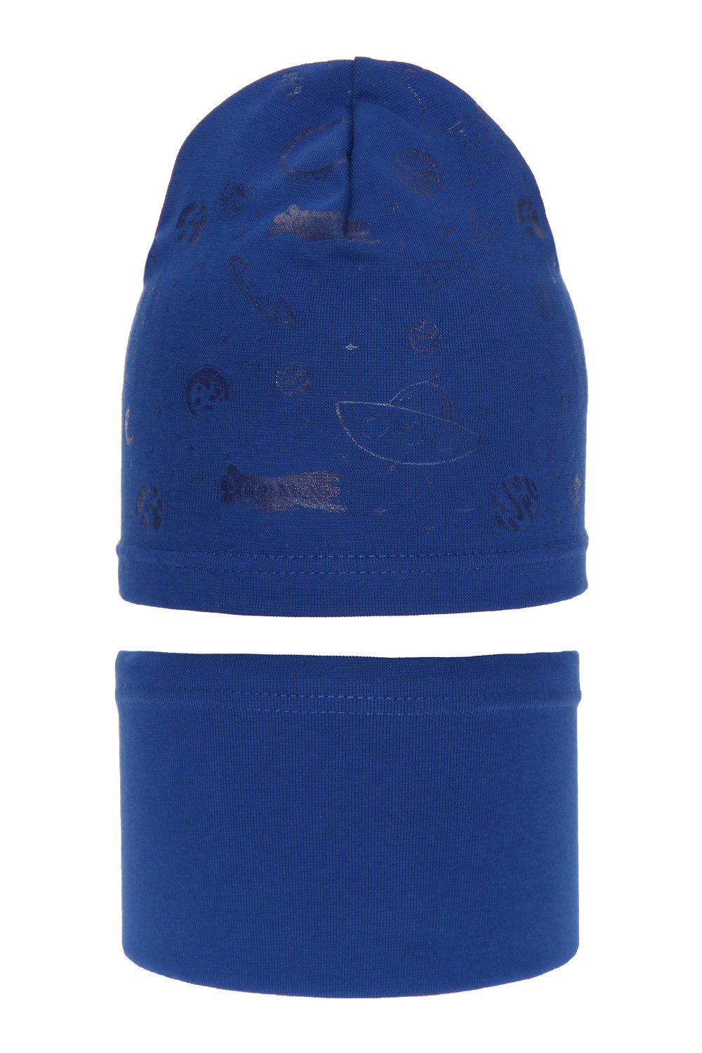 Set autunno/primavera bambino: berretto e scaldacollo, blu, in cotone, Kosmos