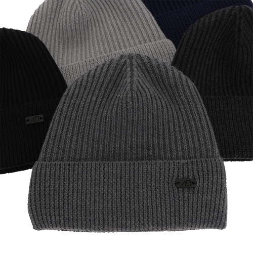 Berretto invernale uomo, blu scuro, 100% Lana Merino, Owen