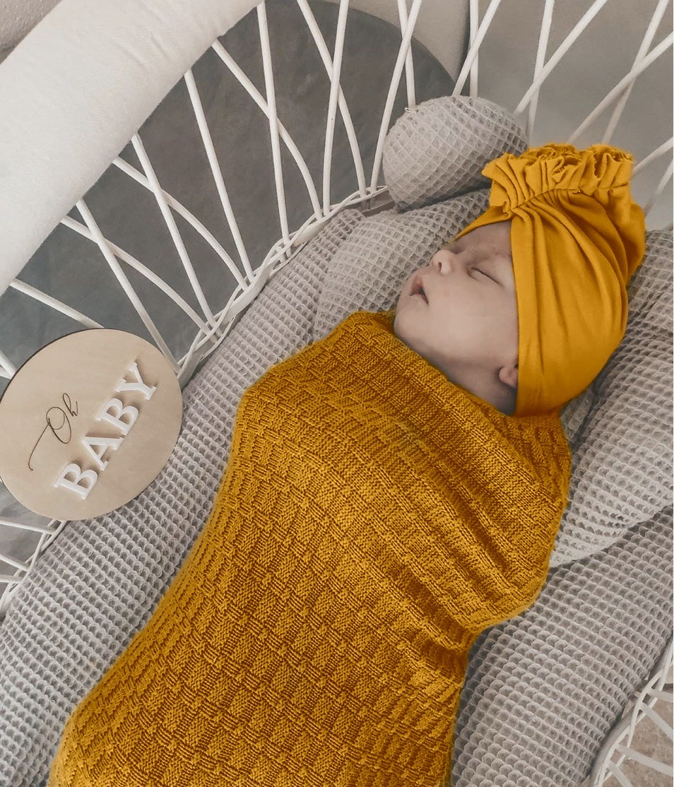 Coperta in bambù per neonato, senape, delicata, Misio