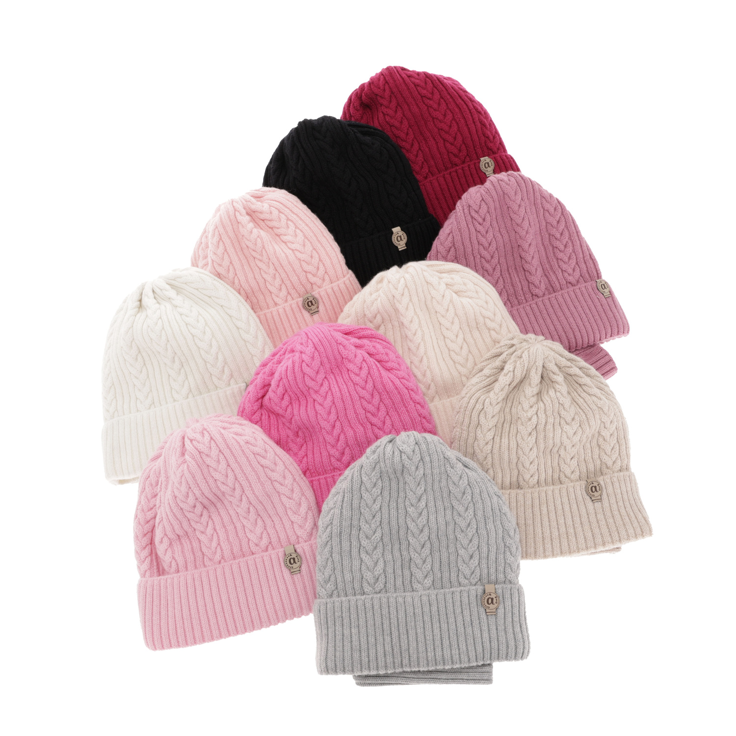 Set invernale bambina: berretto e scaldacollo, rosa chiaro, 100% Lana Merino, Jenny