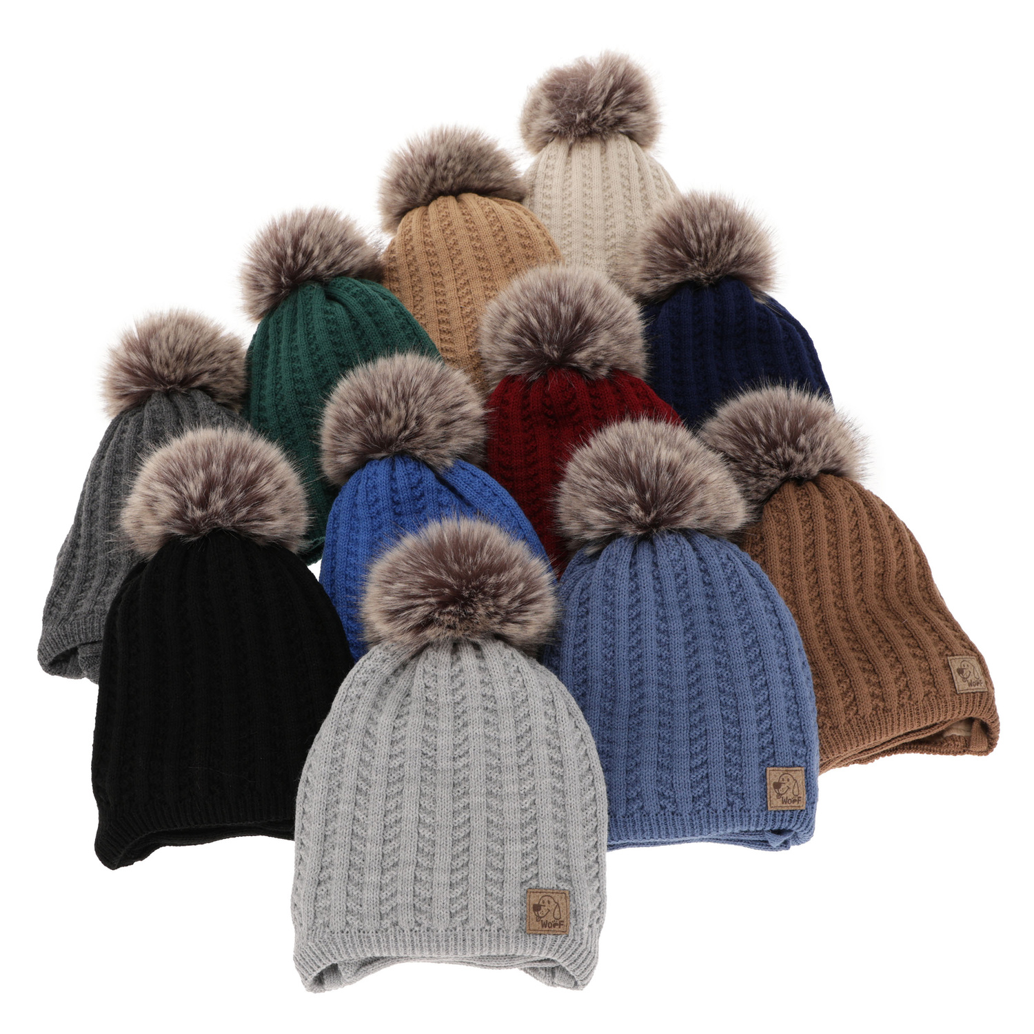 Set invernale bambino: berretto e scaldacollo, grigio chiaro, con pompon, Endo