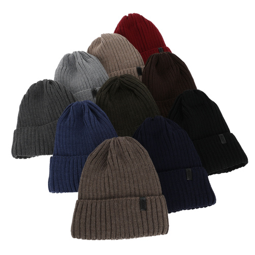 Berretto invernale uomo, blu navy, con lana merino, Tyrol