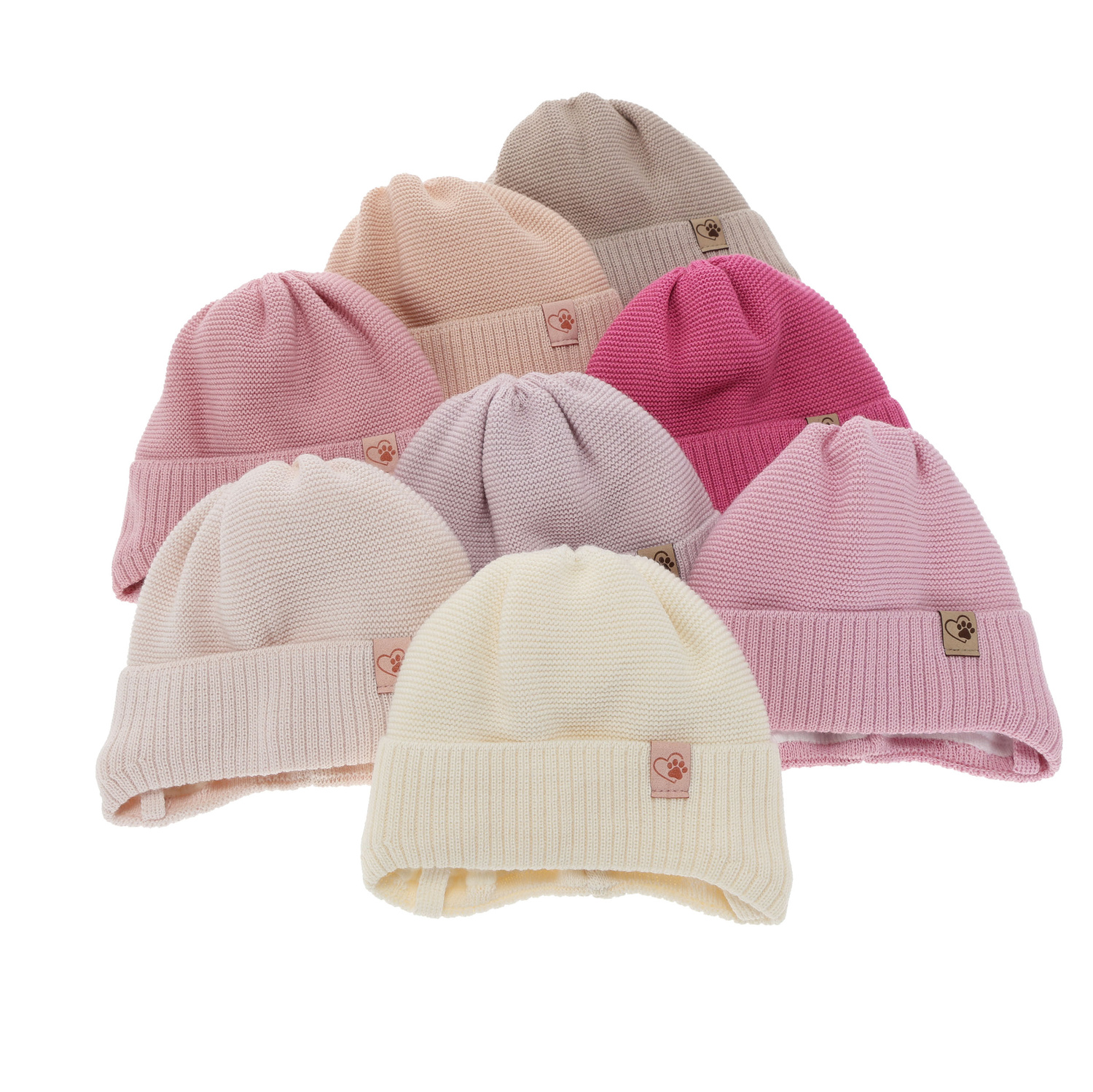 Berretto invernale bambina, rosa chiaro, con lacci, 100% Lana Merino, Dari