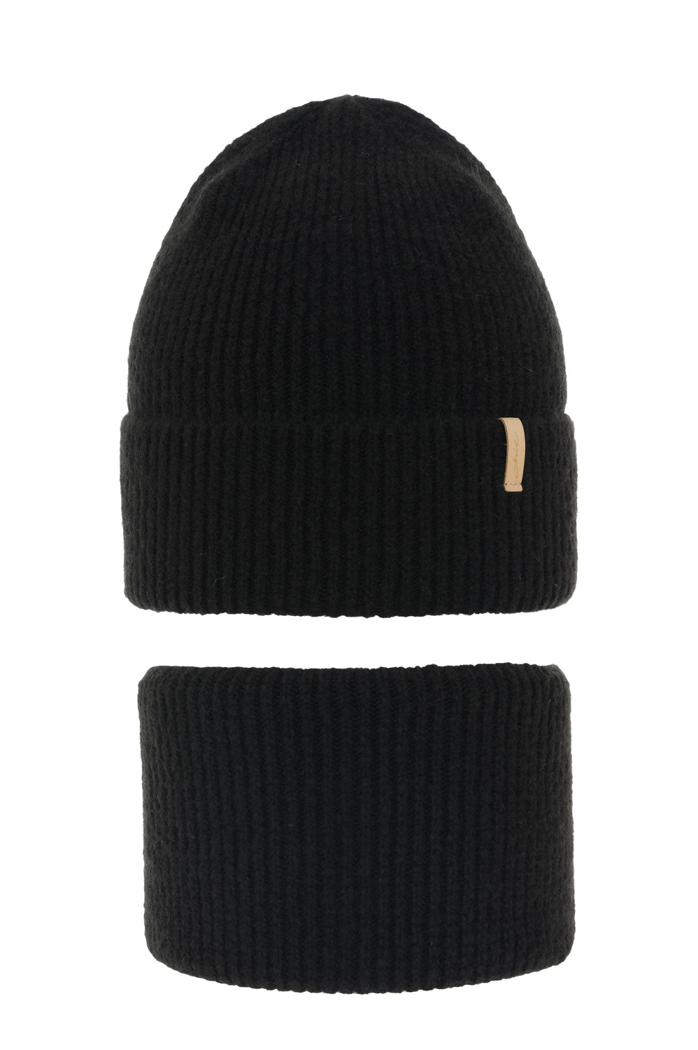 Set invernale bambina: berretto e scaldacollo, nero, Edila