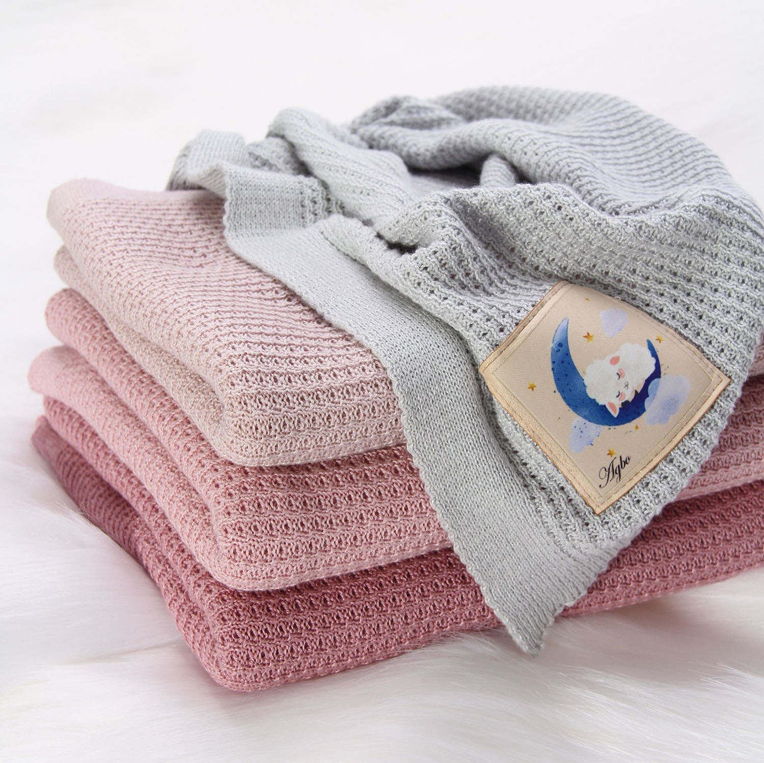 Coperta bambù-cotone per neonato, grigia, delicata, Bambini