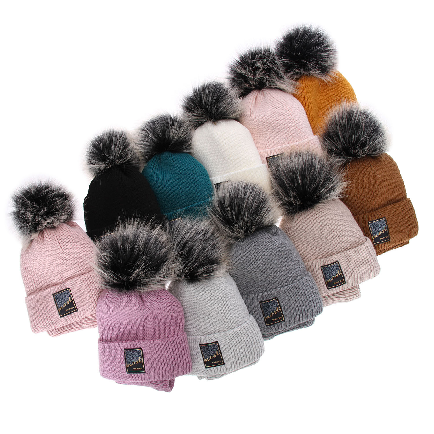 Set invernale bambina: berretto e scaldacollo, grigio, con pompon, Sycylia