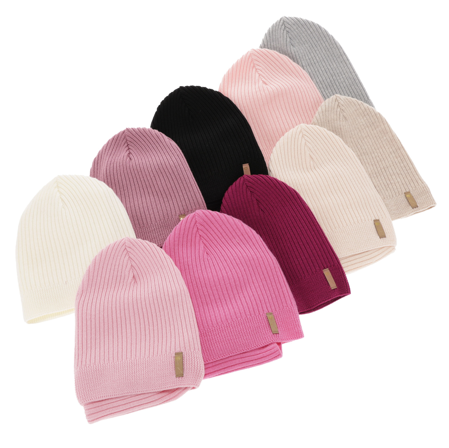 Set autunno/primavera bambina: berretto e scaldacollo, beige, 100% Lana Merino, Chelsie