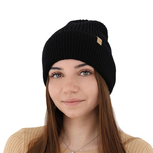 Berretto invernale donna, camel, 100% Lana Merino, Isla