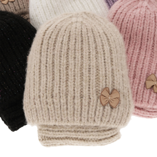 Set invernale bambina: berretto e scaldacollo, beige, Ingrid