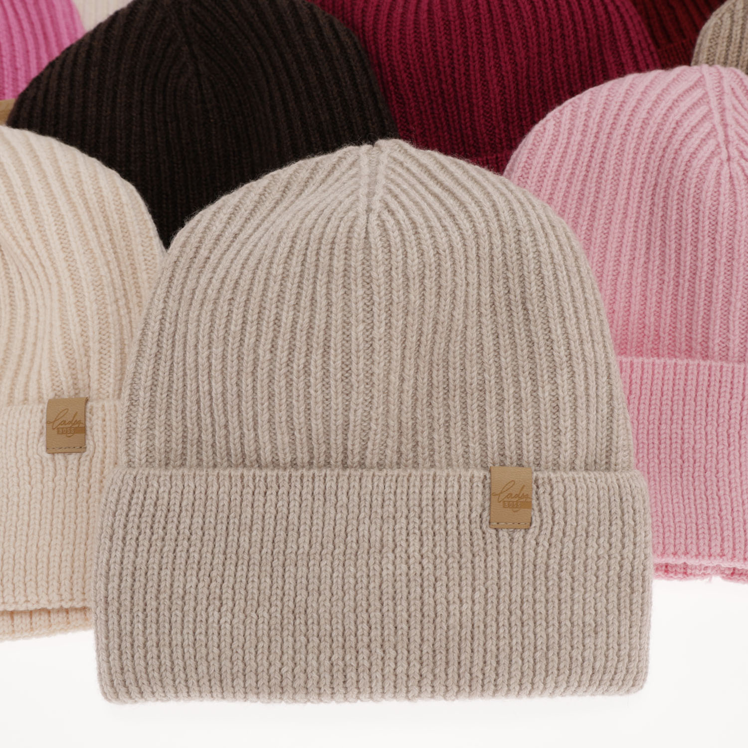 Berretto invernale donna, beige scuro, 100% Lana Merino, Isla