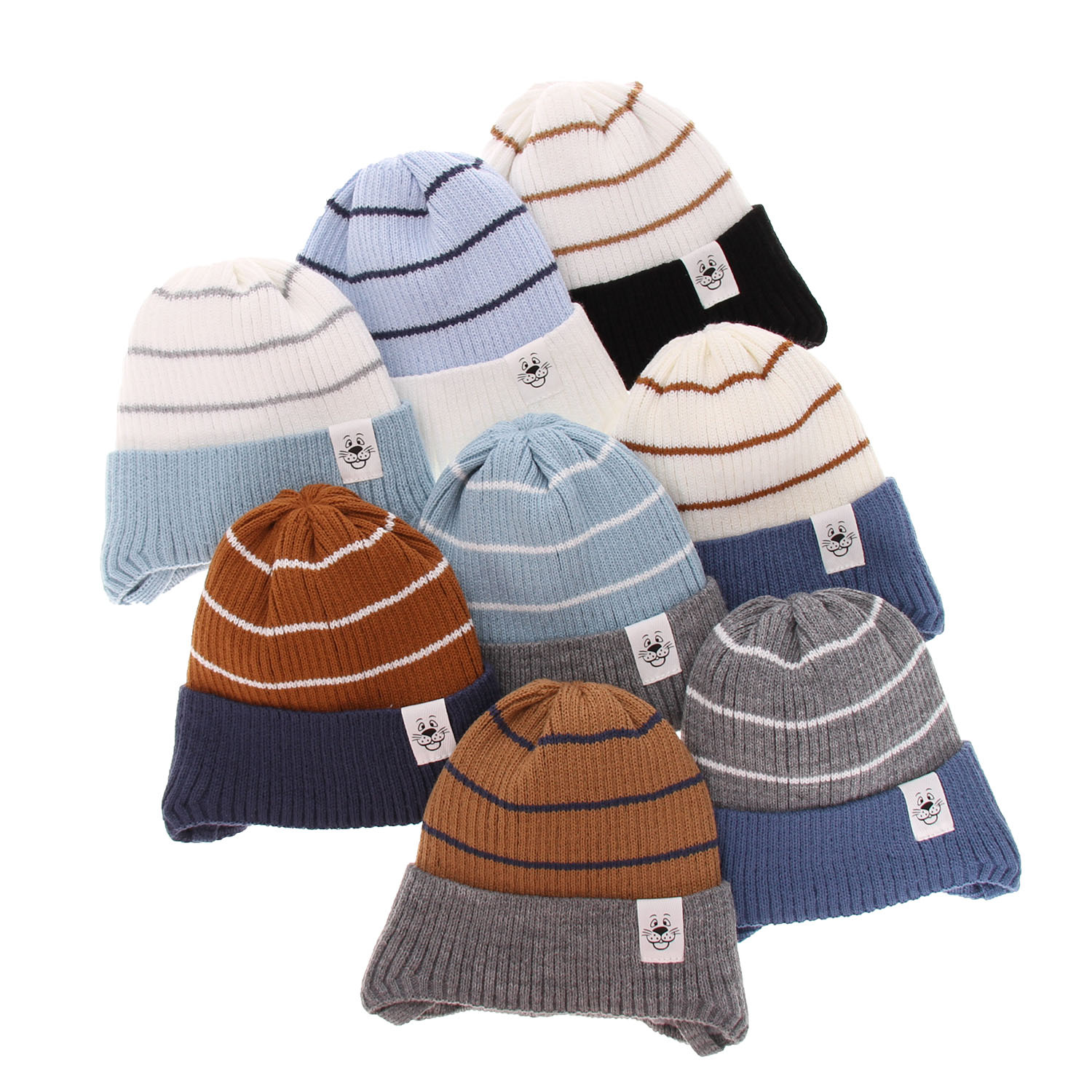 Berretto autunno/primavera bambino, blu scuro, con lacci, Alvin