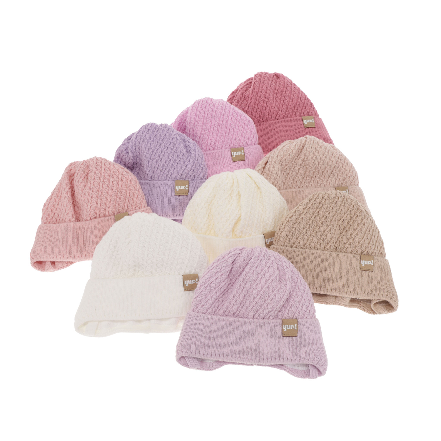 Berretto autunno/primavera bambina, rosa, con lacci, Dafia