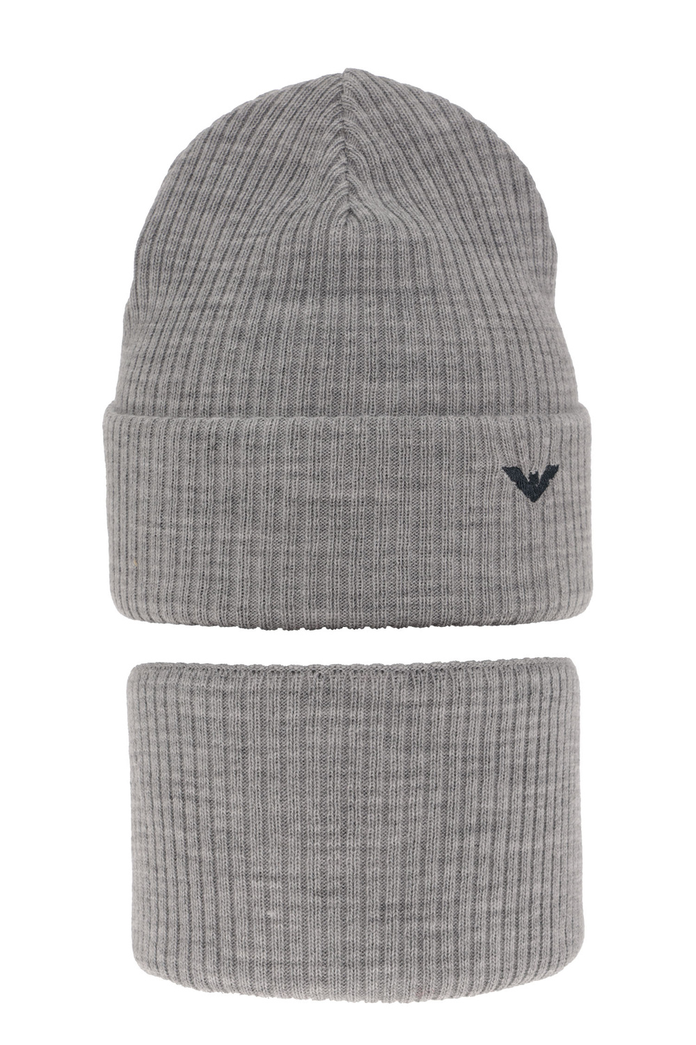 Set invernale bambino: berretto e scaldacollo, grigio chiaro, Romeo