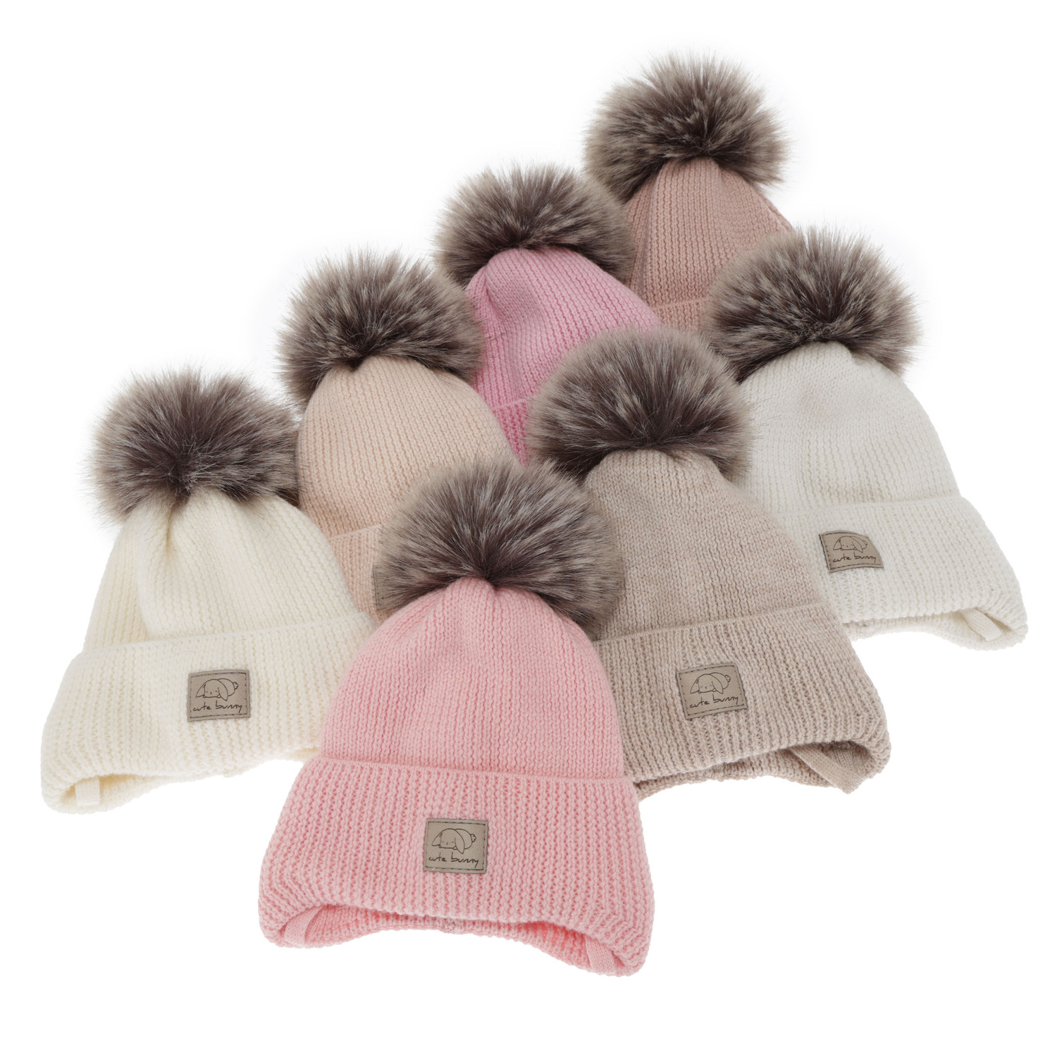 Berretto invernale bambina, rosa, con lacci, 100% Lana Merino, Jena