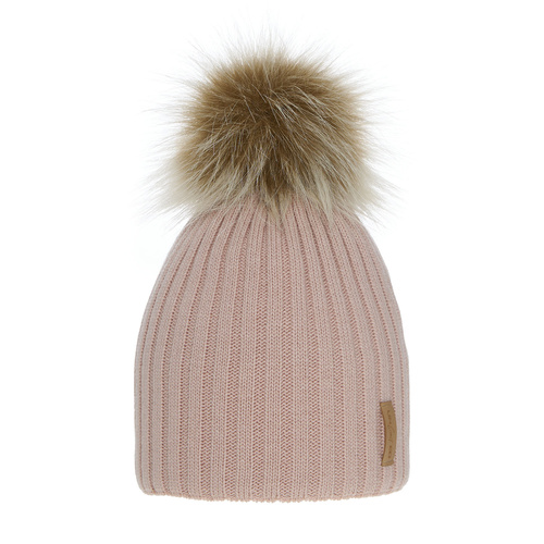 Berretto invernale bambina, rosa, con pompon, Werbena