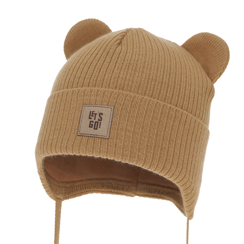 Cappello con paraorecchie autunnale, primaverile per ragazzo, camel, Dewin