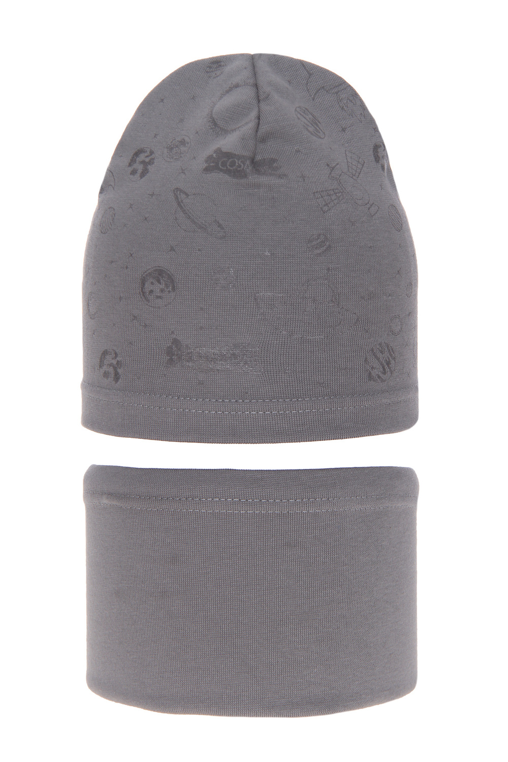 Set autunno/primavera bambino: berretto e scaldacollo, grigio, cotone, Kosmos