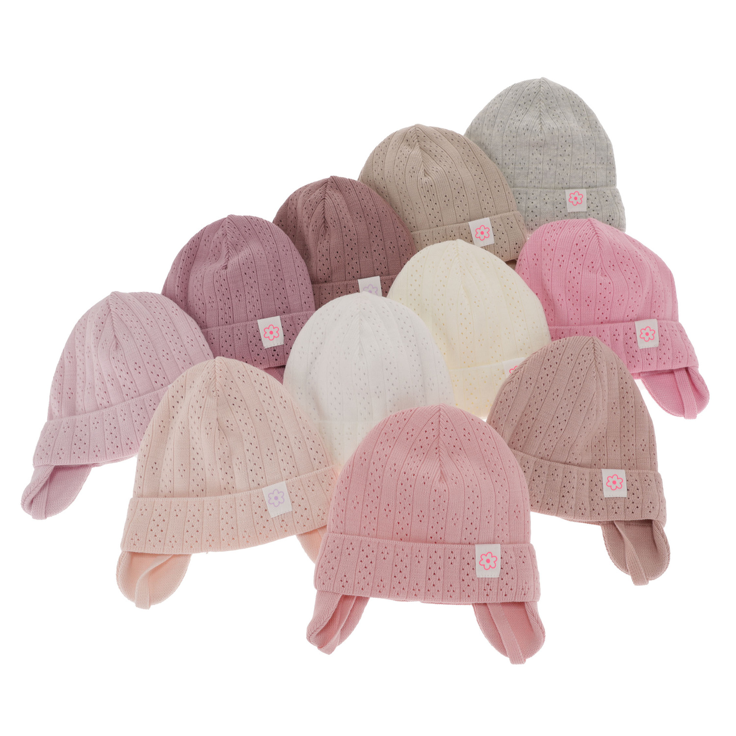 Berretto autunno/primavera bambina, lilla, con lacci, Lucrezia