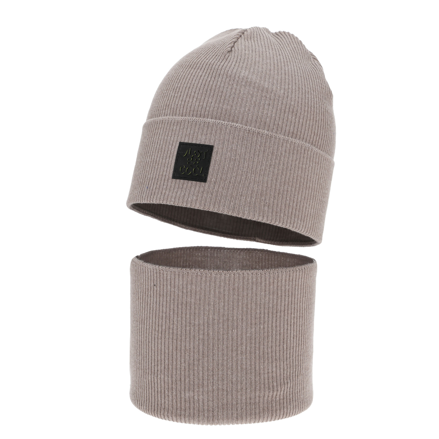 Set autunno/primavera bambino: berretto e scaldacollo, con cotone, beige, Jonas