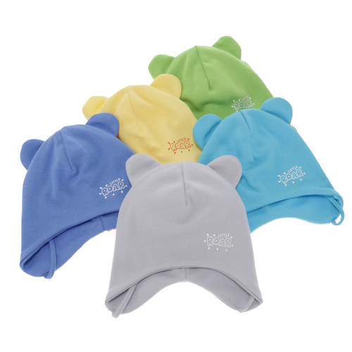 Berretto autunno/primavera bambino, blu, in cotone, con lacci, Alrik