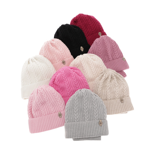 Set invernale bambina: berretto e scaldacollo, rosa chiaro, 100% Lana Merino, Jenny