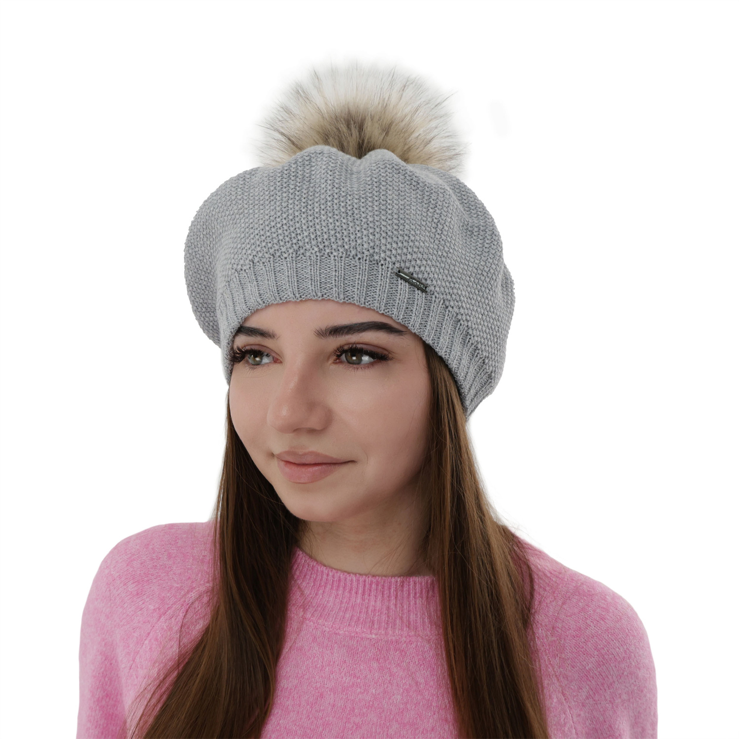 Berretto invernale donna, grigio, 100% Lana Merino, Bonnie