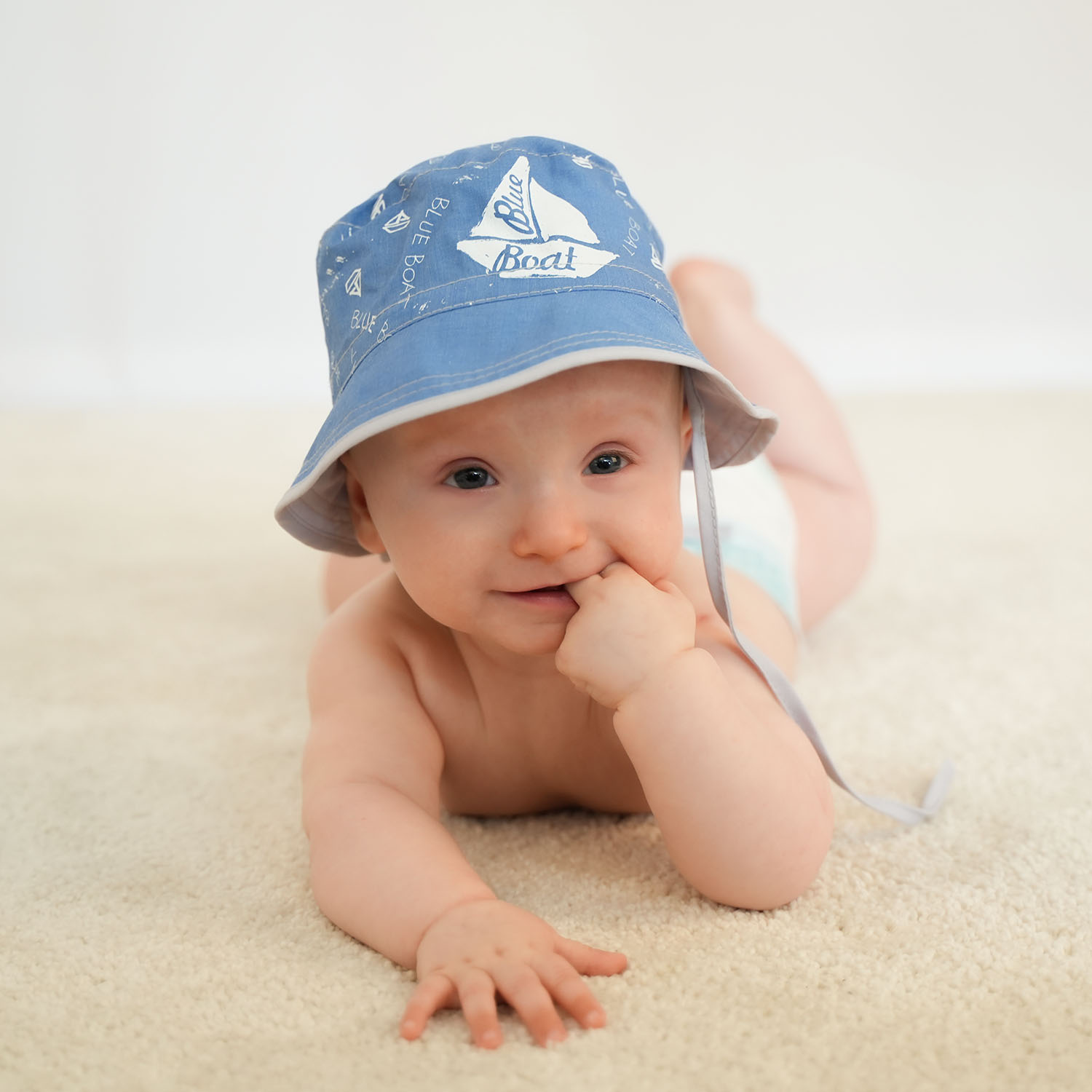 Cappello bambino, grigio, in cotone, Boat