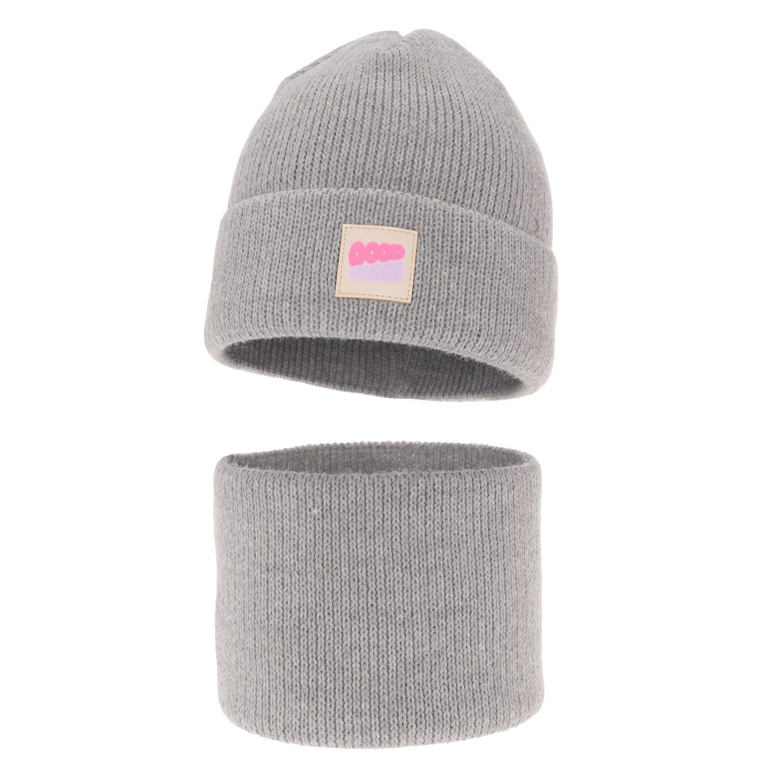 Set invernale bambina: berretto e scaldacollo, grigio, Josephin