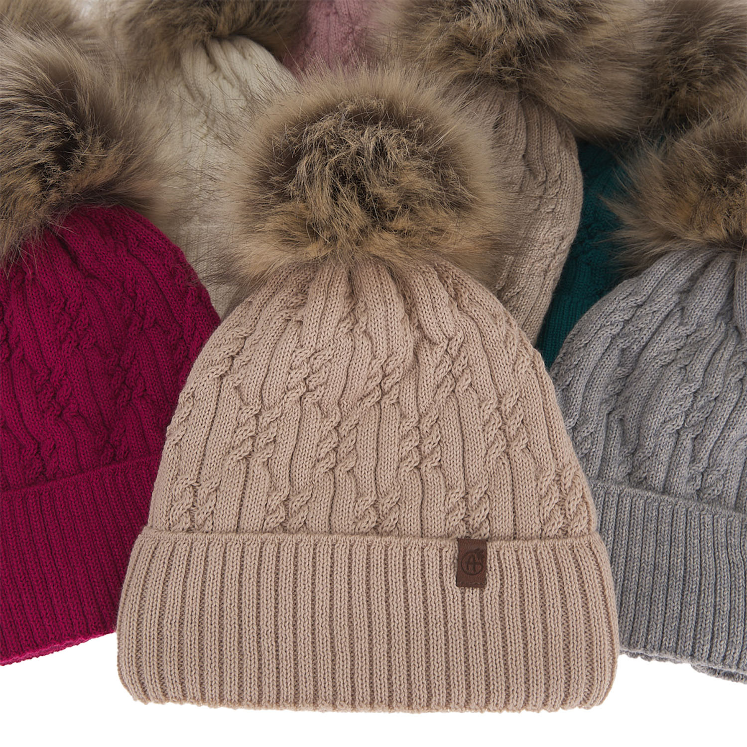 Berretto invernale donna, smeraldo, 100% Lana Merino, Larida