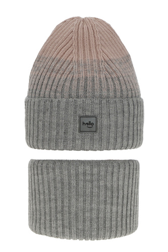 Set invernale bambina: berretto e scaldacollo, grigio, Tasha