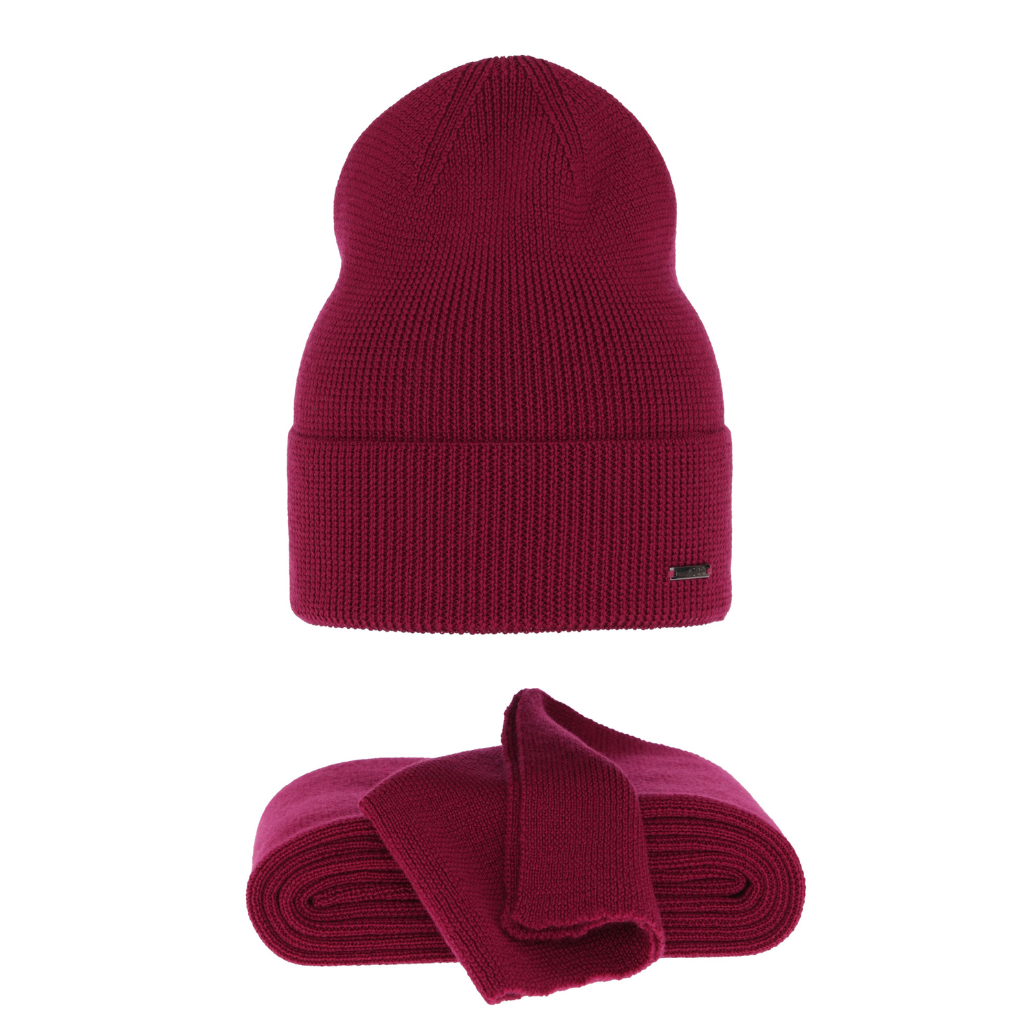 Set invernale donna: berretto e sciarpa, rosa, 100% Lana Merino, Melpomena