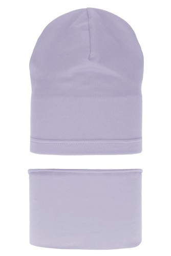 Set autunno/primavera bambina: berretto e scaldacollo, viola, in cotone, Hazelka