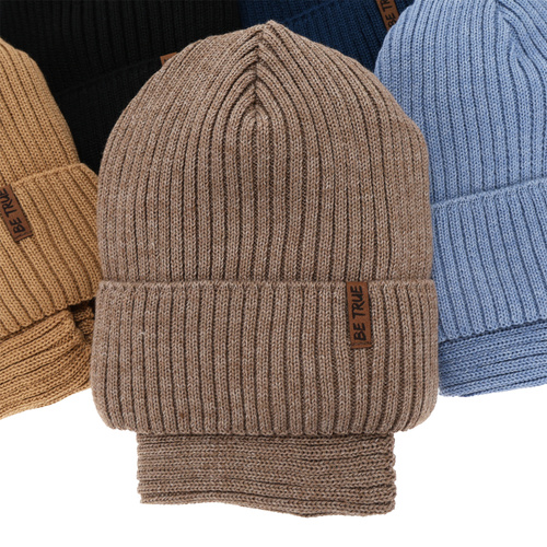 Set invernale bambino: berretto e scaldacollo, grigio, foderato in cotone, con lana merino, Colton