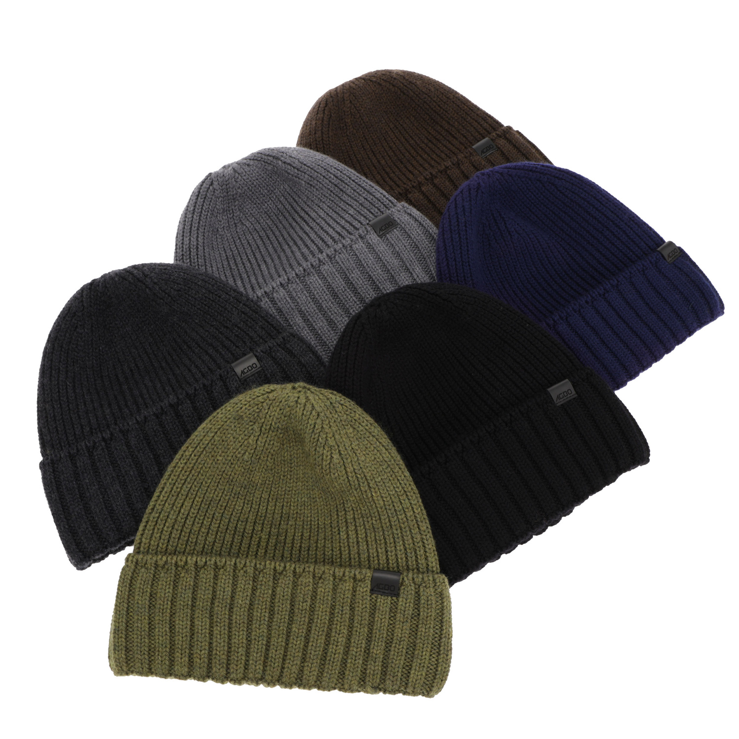 Berretto invernale uomo, blu scuro, 100% Lana Merino, senza cuciture, Bruner