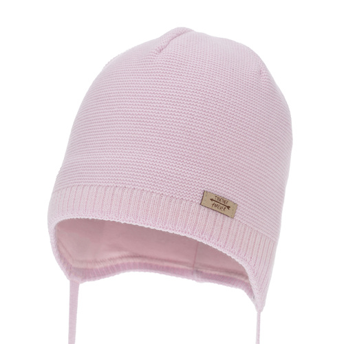 Berretto autunno/primavera bambina, lilla, con lacci, Svenja