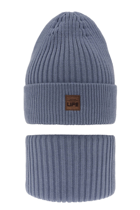 Set invernale bambino: berretto e scaldacollo, azzurro, Basilio