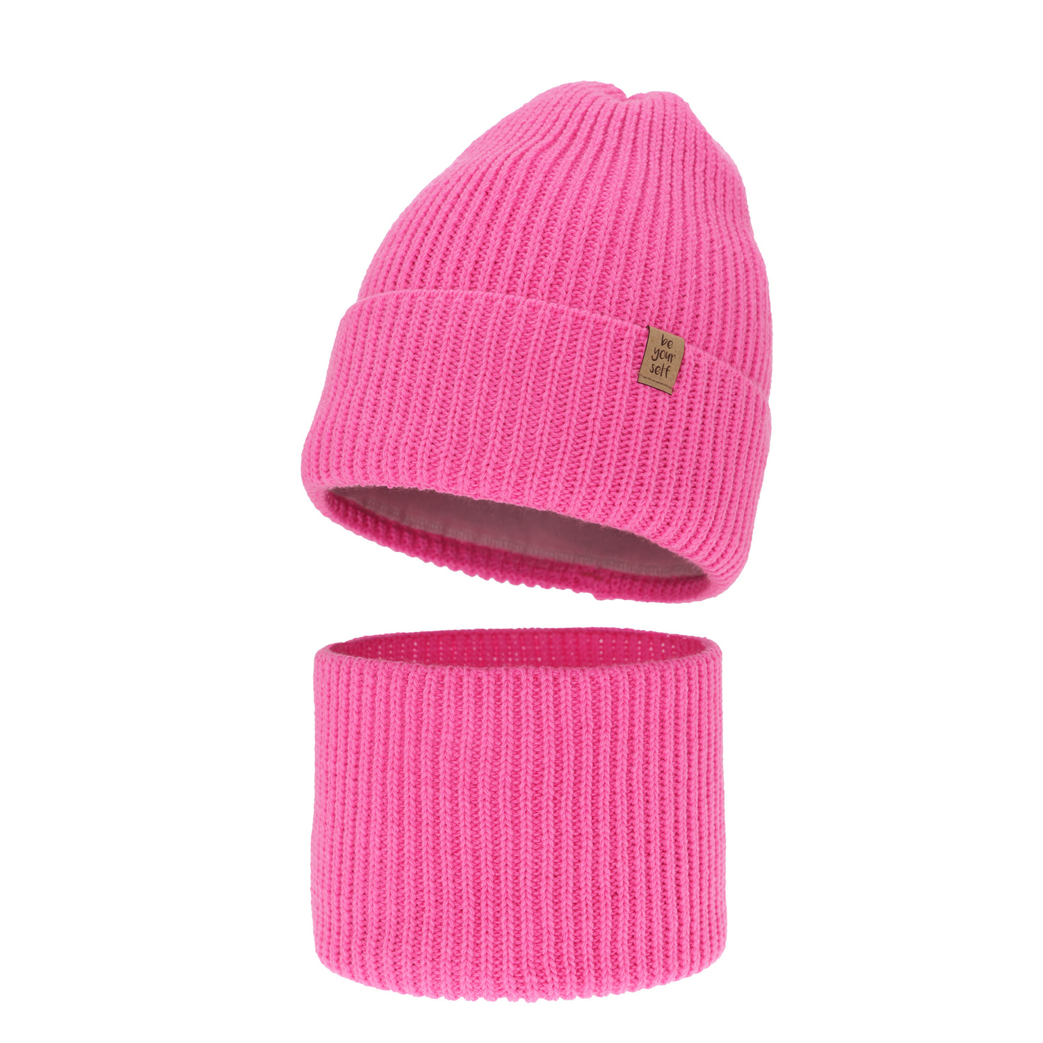 Set invernale bambina: berretto e scaldacollo, rosa, Edera