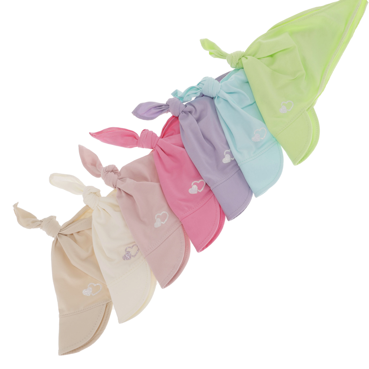 Foulard con visiera in cotone bambina, limone, Irene