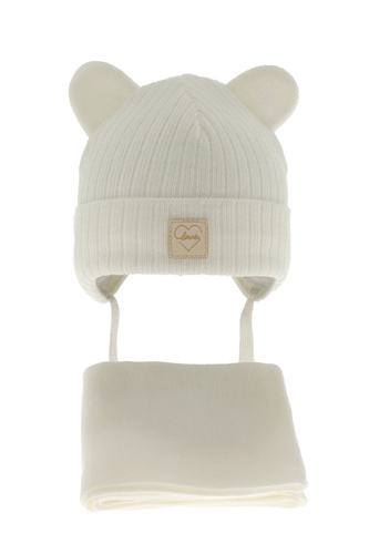 Set invernale bambina: berretto e sciarpa, cremisi, Antola