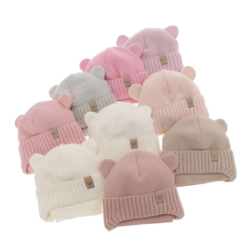 Set invernale bambina: berretto e sciarpa, beige, con lacci, Alice