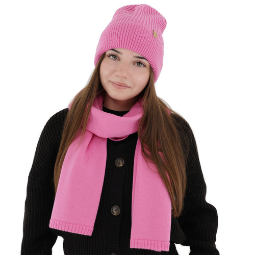 Sciarpa invernale donna, rosa, 100% Lana Merino, Elonia