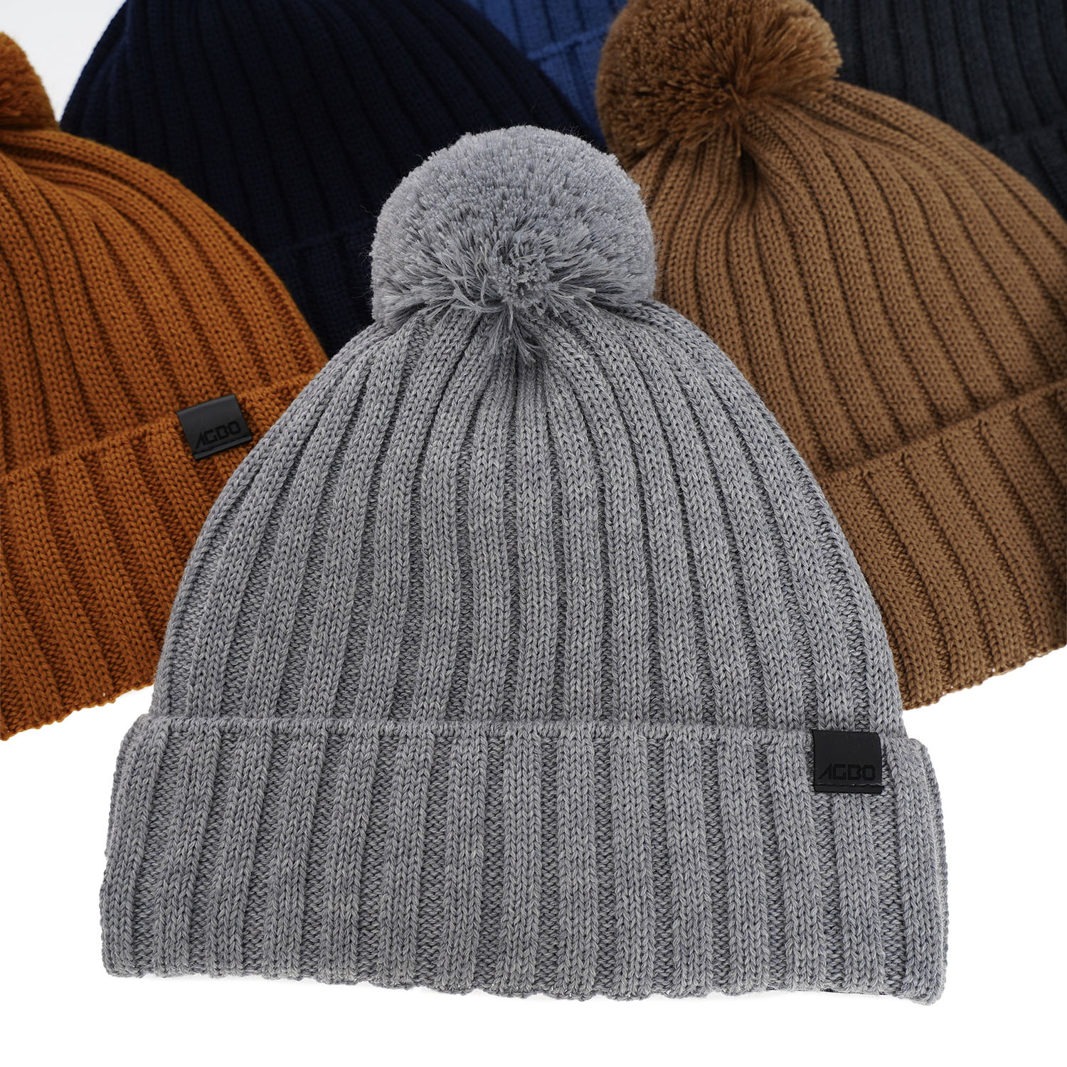 Berretto invernale uomo, marrone, 100% Lana Merino, Korynt