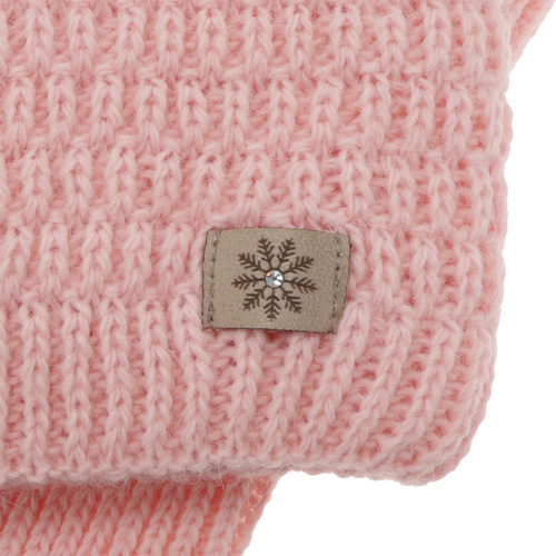 Set invernale bambina: berretto e scaldacollo, nero, con pompon, Germina