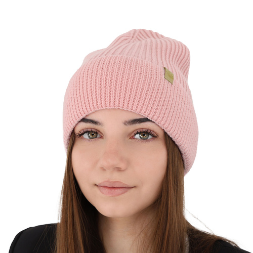 Berretto invernale donna, rosa, 100% Lana Merino, Isla