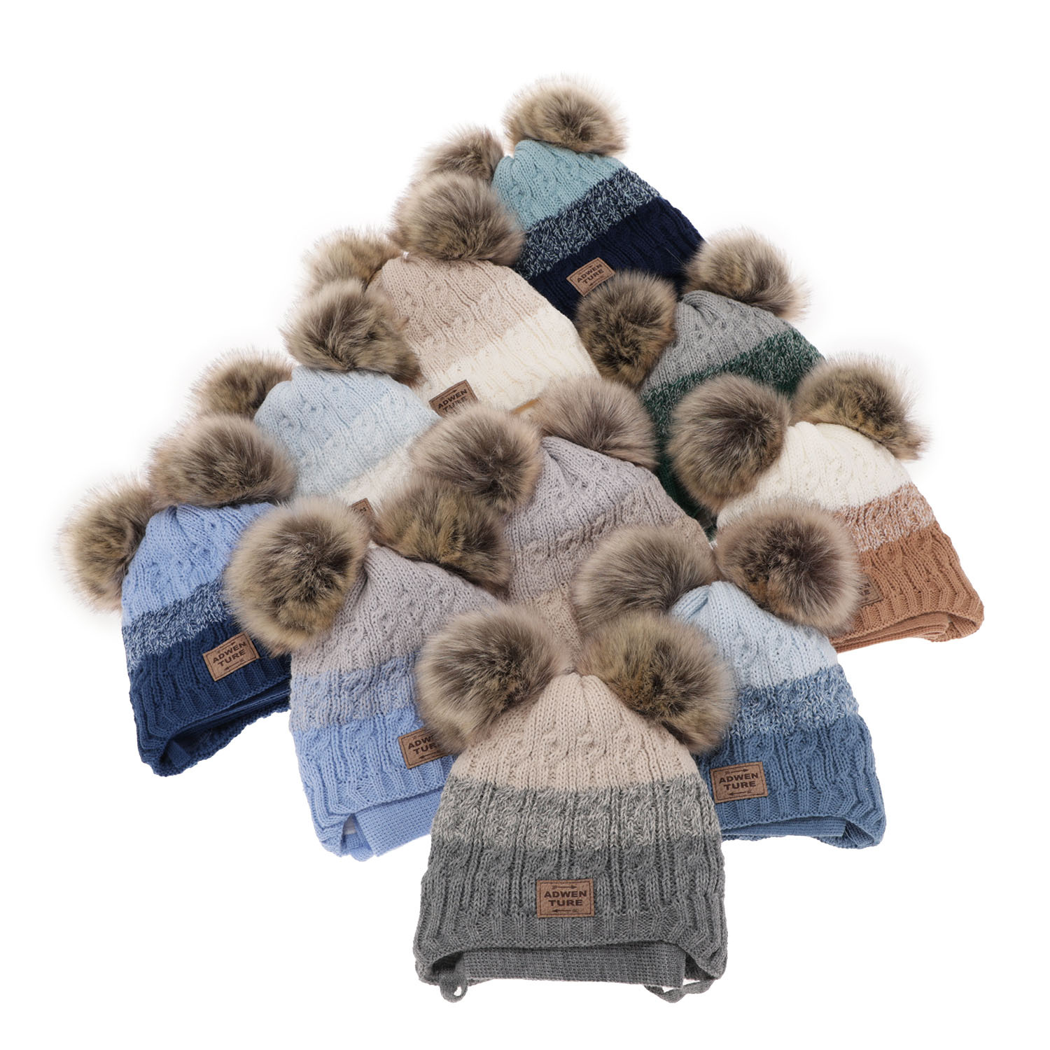 Set invernale bambino: berretto e sciarpa, grigio, con due pon pon, Platon