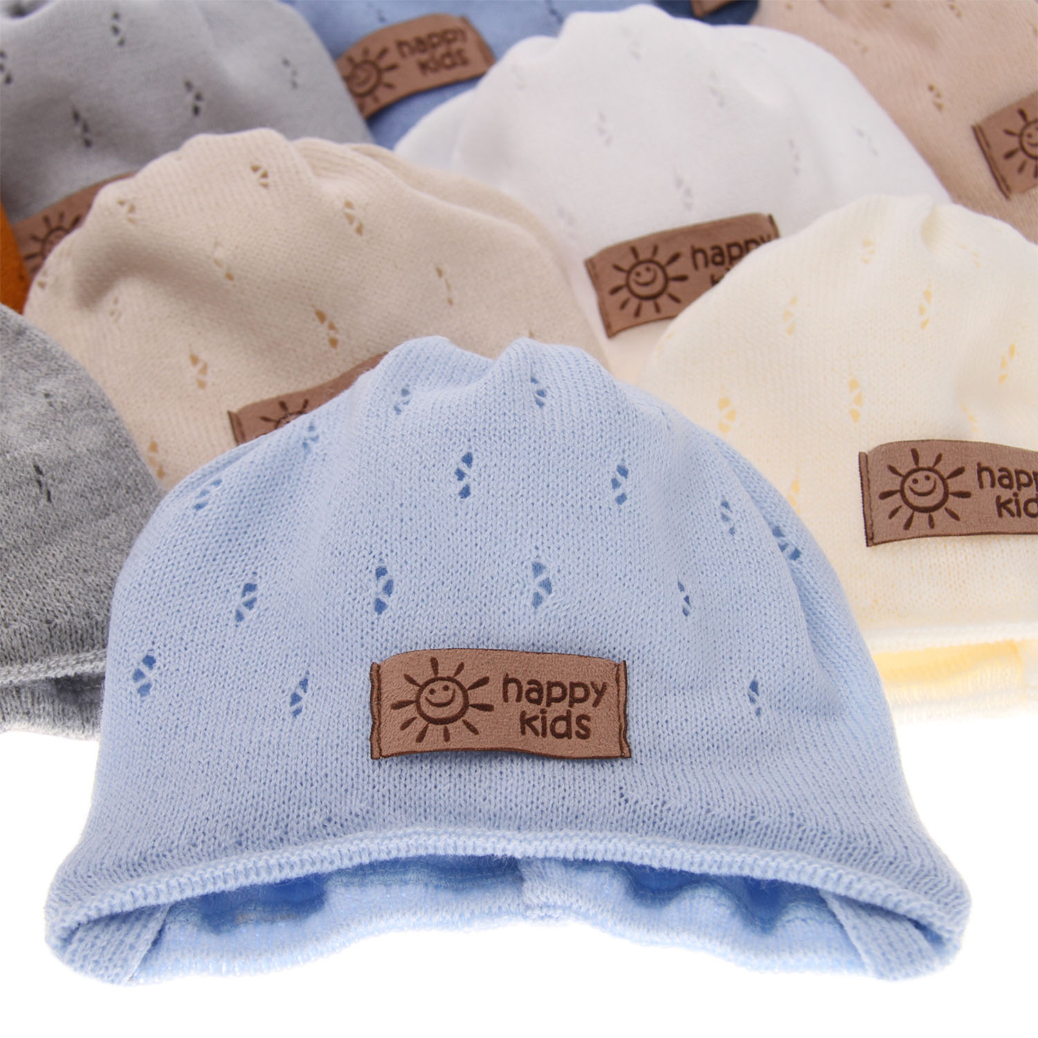 Berretto autunno/primavera bambino, beige, con lacci, Bobi