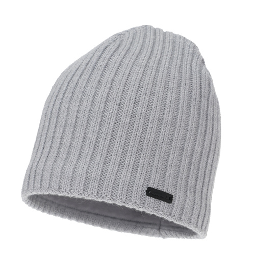 Berretto invernale donna, grigio, con lana merino, Soletta