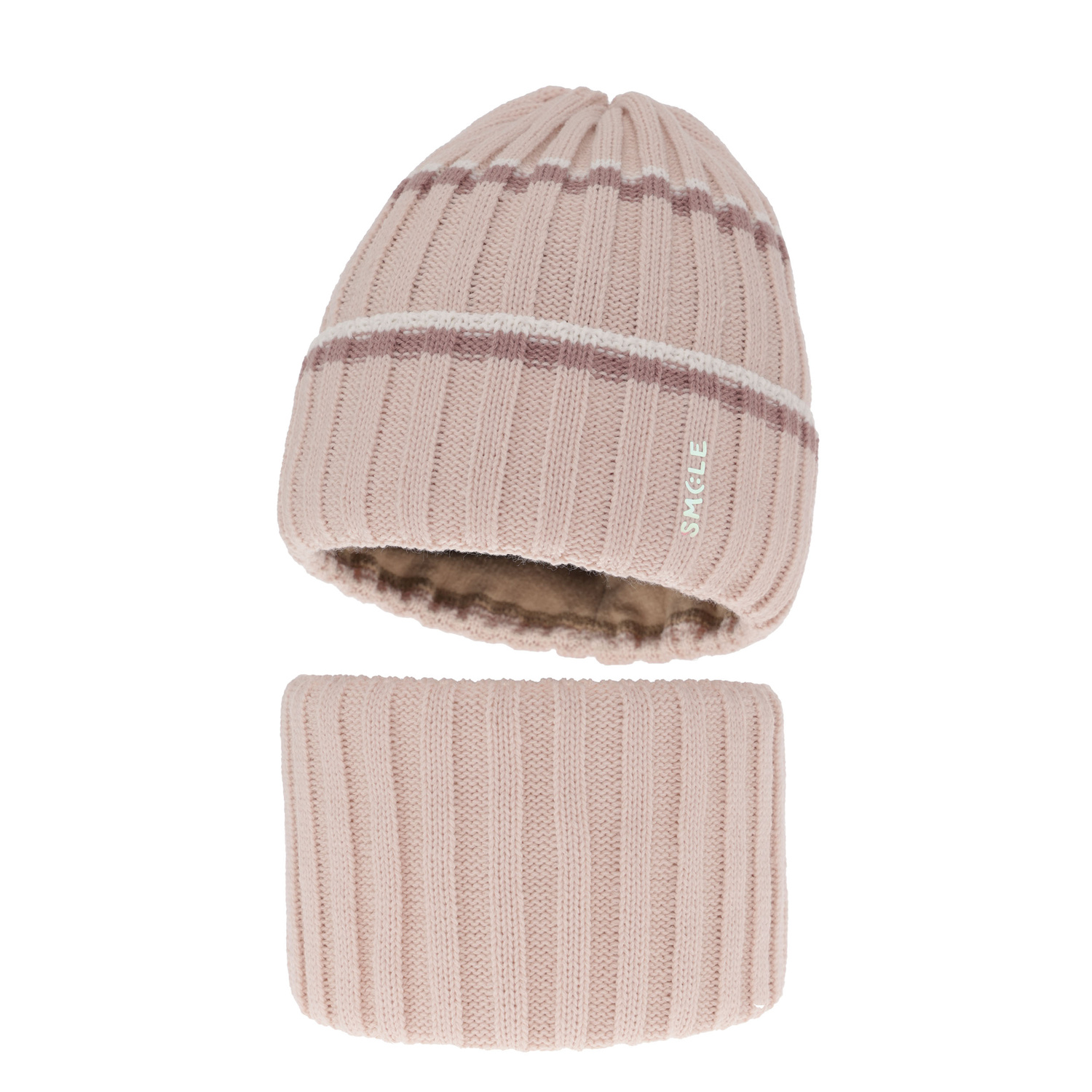 Set invernale bambina: berretto e scaldacollo, beige, Judit