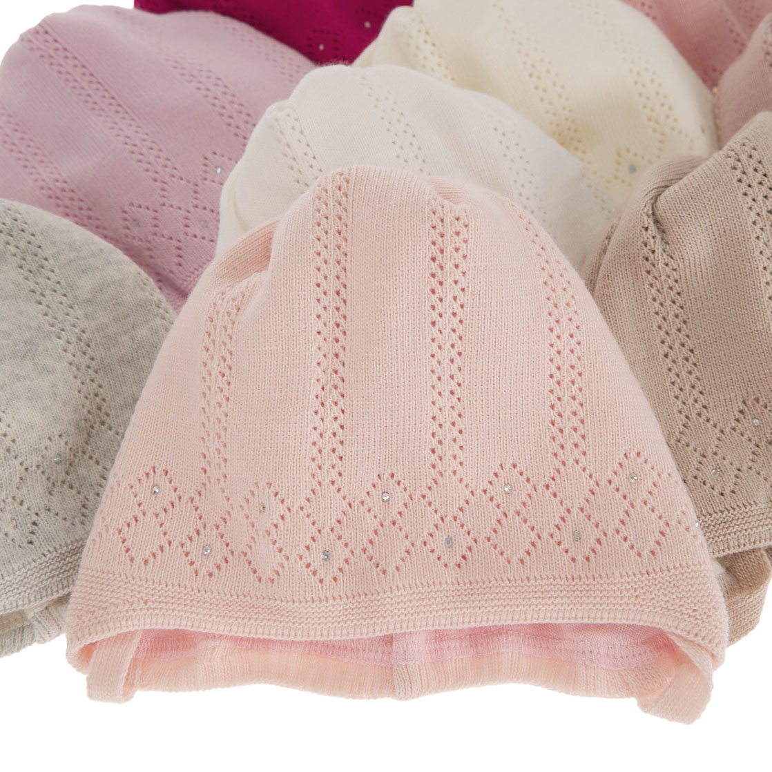 Berretto autunno/primavera bambina, rosa, con lacci, Antila