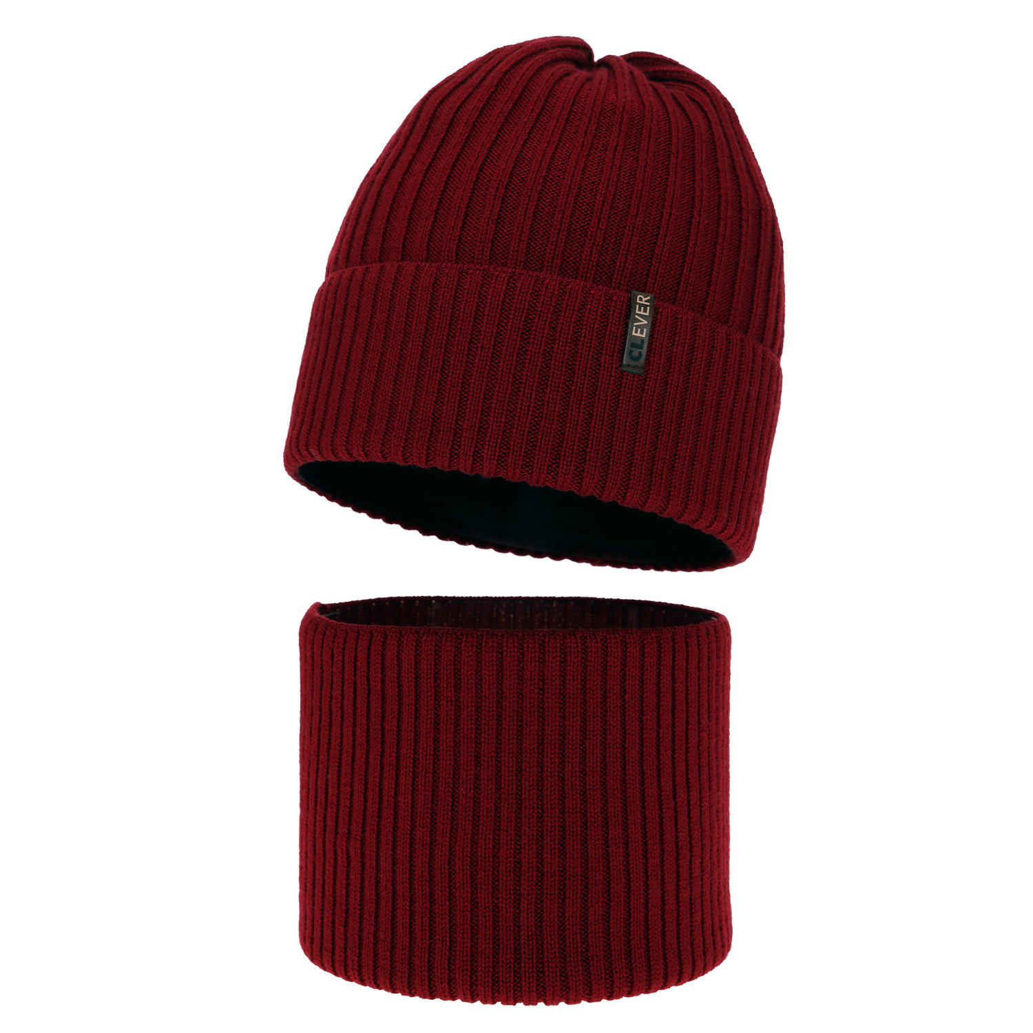 Set invernale bambino: berretto e scaldacollo, bordato, 100% Lana Merino, Gizmo